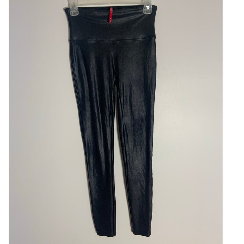 Spanx Shiny Faux Leather Leggings‎ size medium